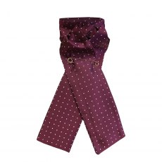 Equetech Pin Spot Ready-Tied Stock Maroon/White