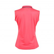 Aubrion Poise Sleeveless Tech Polo - Young Rider Coral