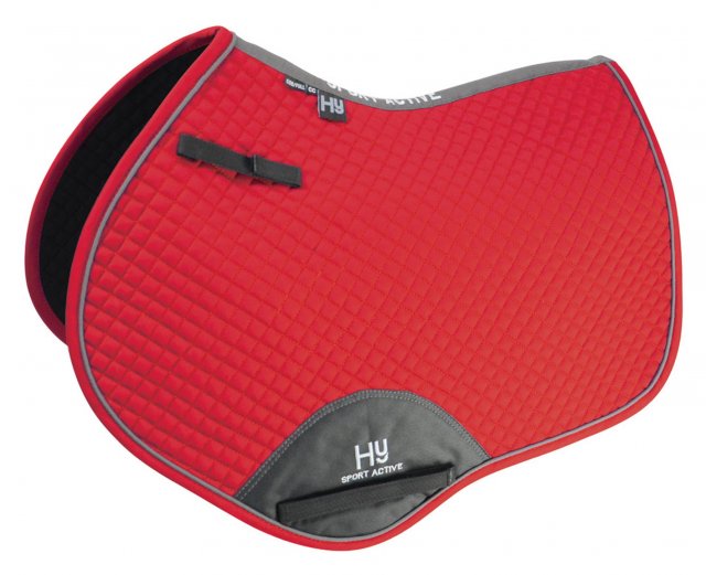 HY Range Hy Sport Active Close Contact Saddle Pad Rosette Red