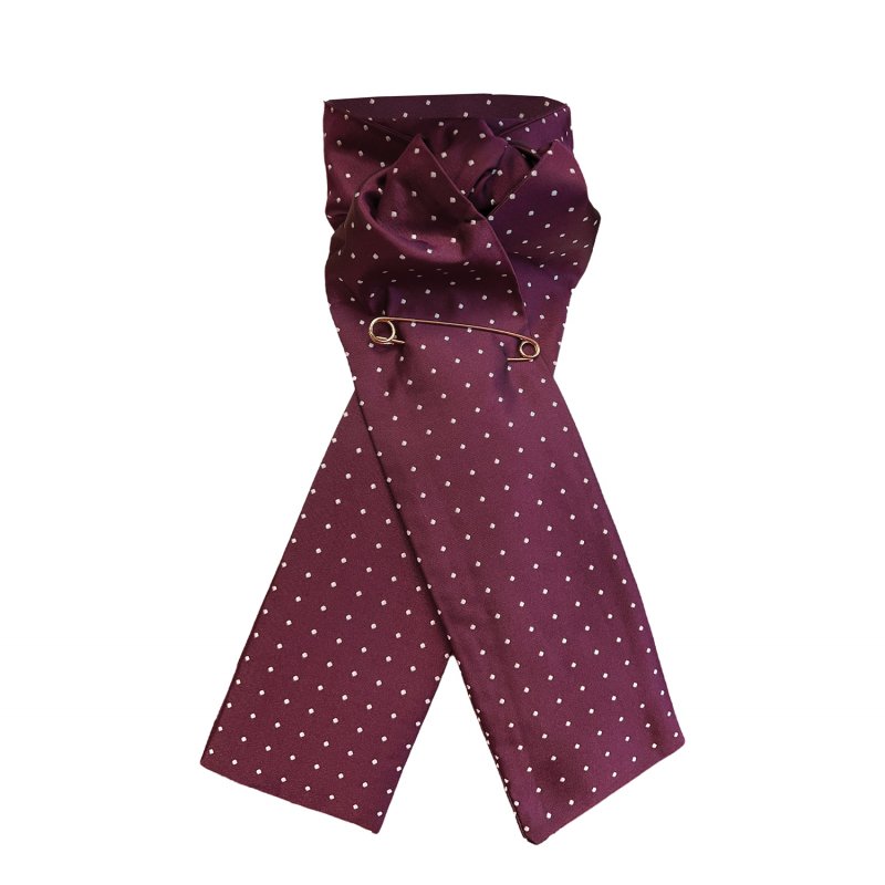 Equetech Equetech Pin Spot Ready-Tied Stock Maroon/White