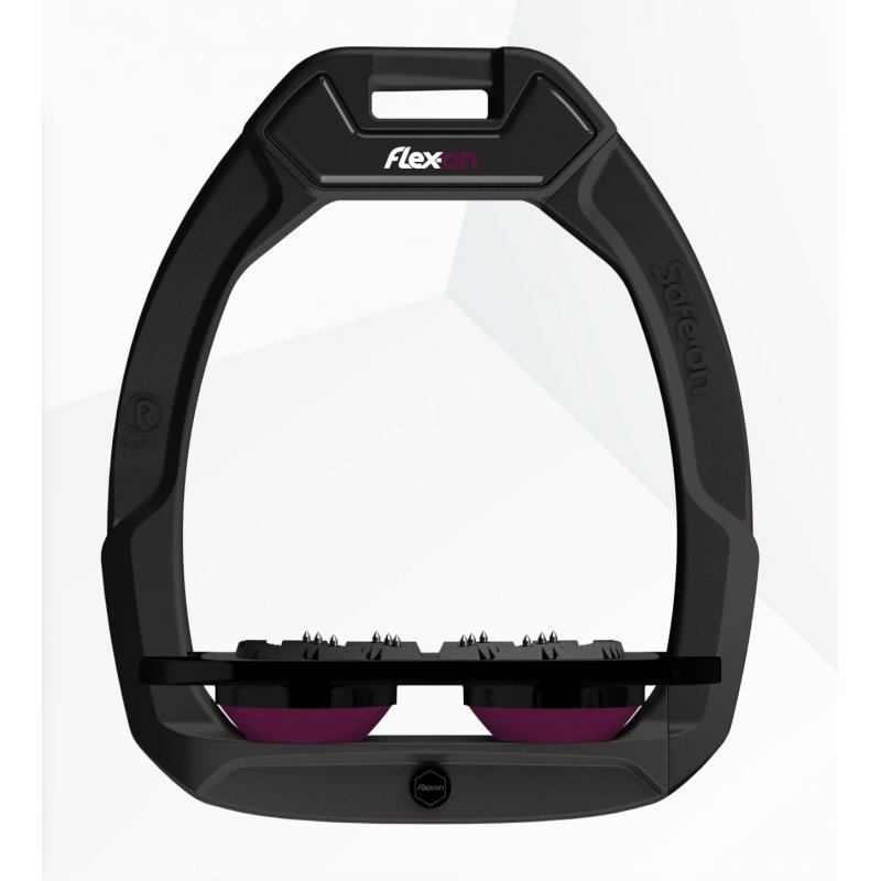 Flex-On Flex On Safe-On Inclined Ultra Grip Safety Stirrups Black/Black/Burgundy