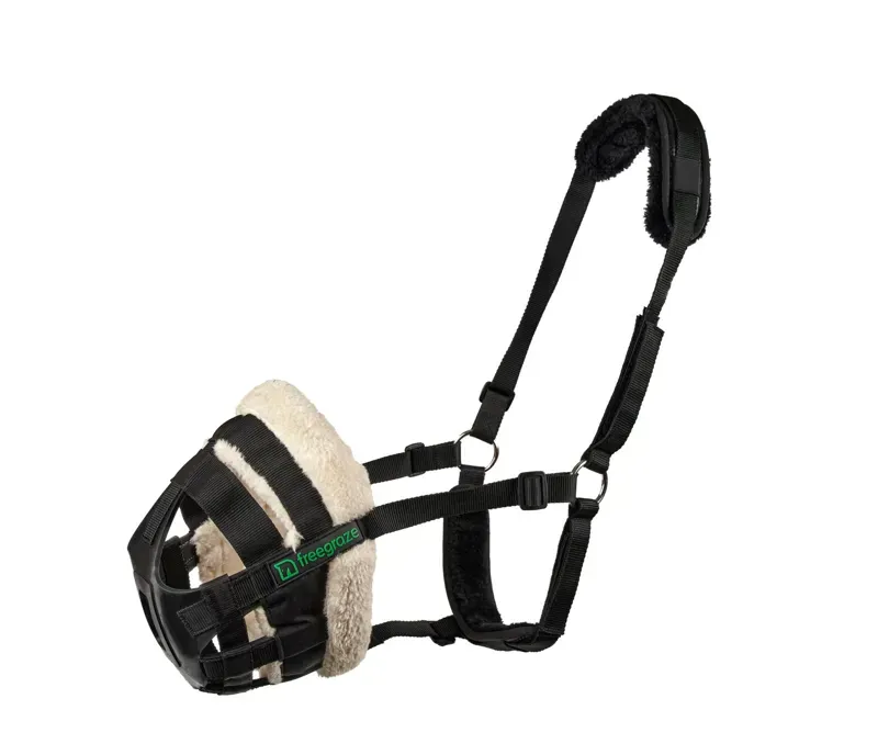 Shires FreeGraze AirFlow Grazing Muzzle in Black