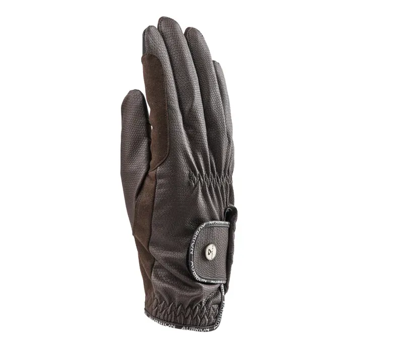 Aubrion Child Stadium FlexFit Riding Gloves in Brown