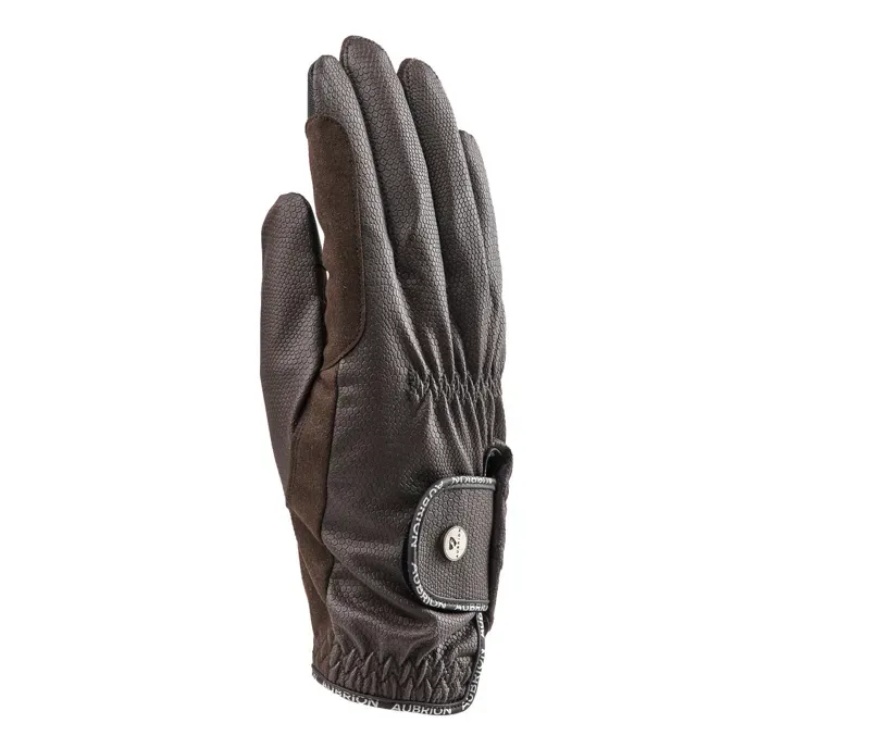 Aubrion Stadium FlexFit Riding Gloves in Brown