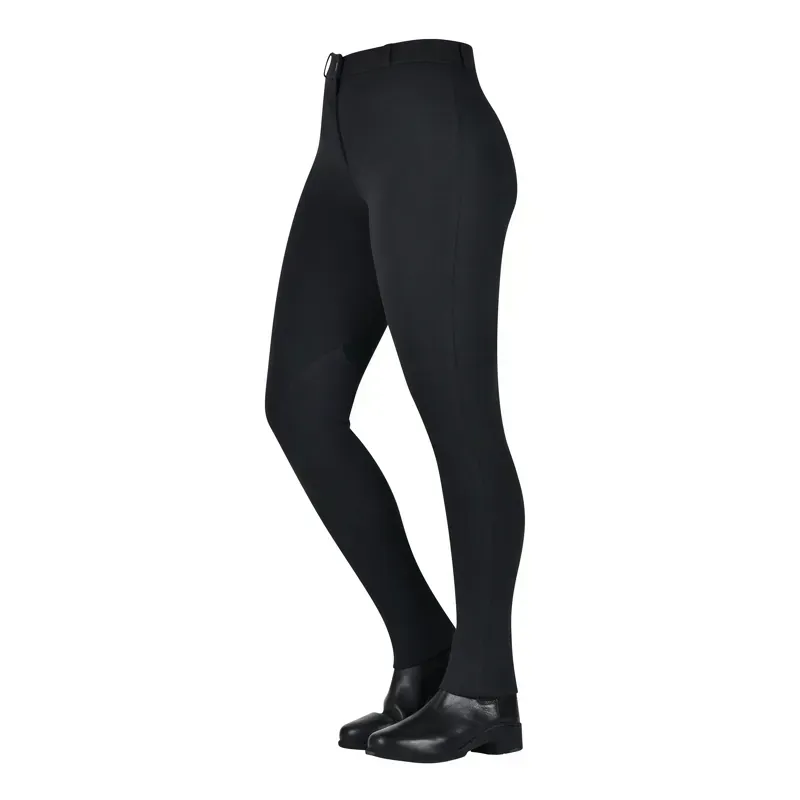 Saxon Warm Up Zip Front Ladies Jodhpurs in Black