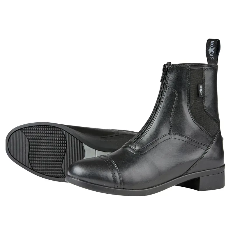 Saxon Syntovia Adult Zip Paddock Boots Black