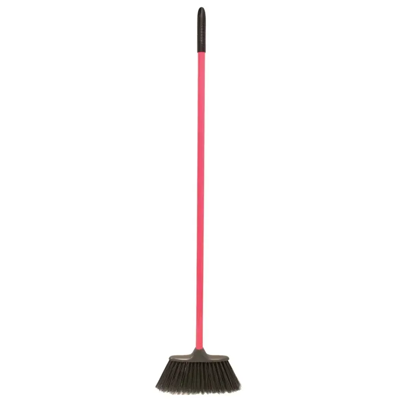 Red Gorilla Poly Yard Broom With Handle in Pink