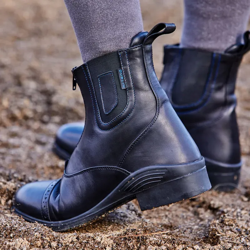 Dublin Ladies Evolution Zip Front Waterproof Paddock Boots in Black