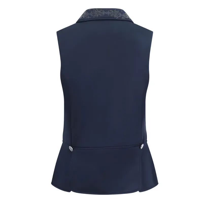 Equetech Crystal Dressage Waistcoat in Navy/Silver-3