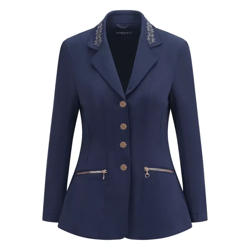 Equetech Crystal Showerproof Competition Jacket in Navy/Rose Gold