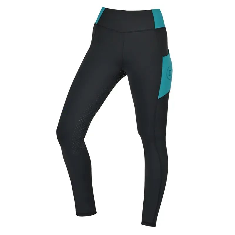 Dublin Ladies Everyday Riding Tights in Black/Deep Lake