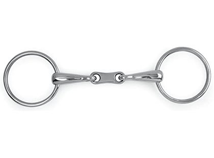 Blue Sweet Iron Eggbutt French Link Snaffle with Lozenge Stainless Steel 