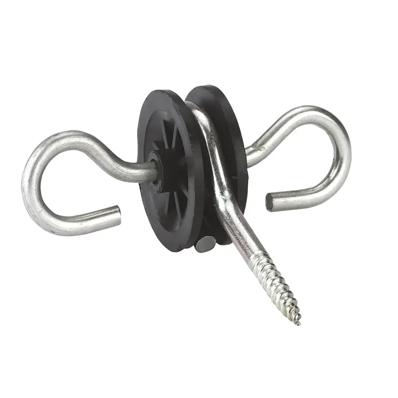 Corral Double Loop Insulator Wood Screw 6 Pack in Black