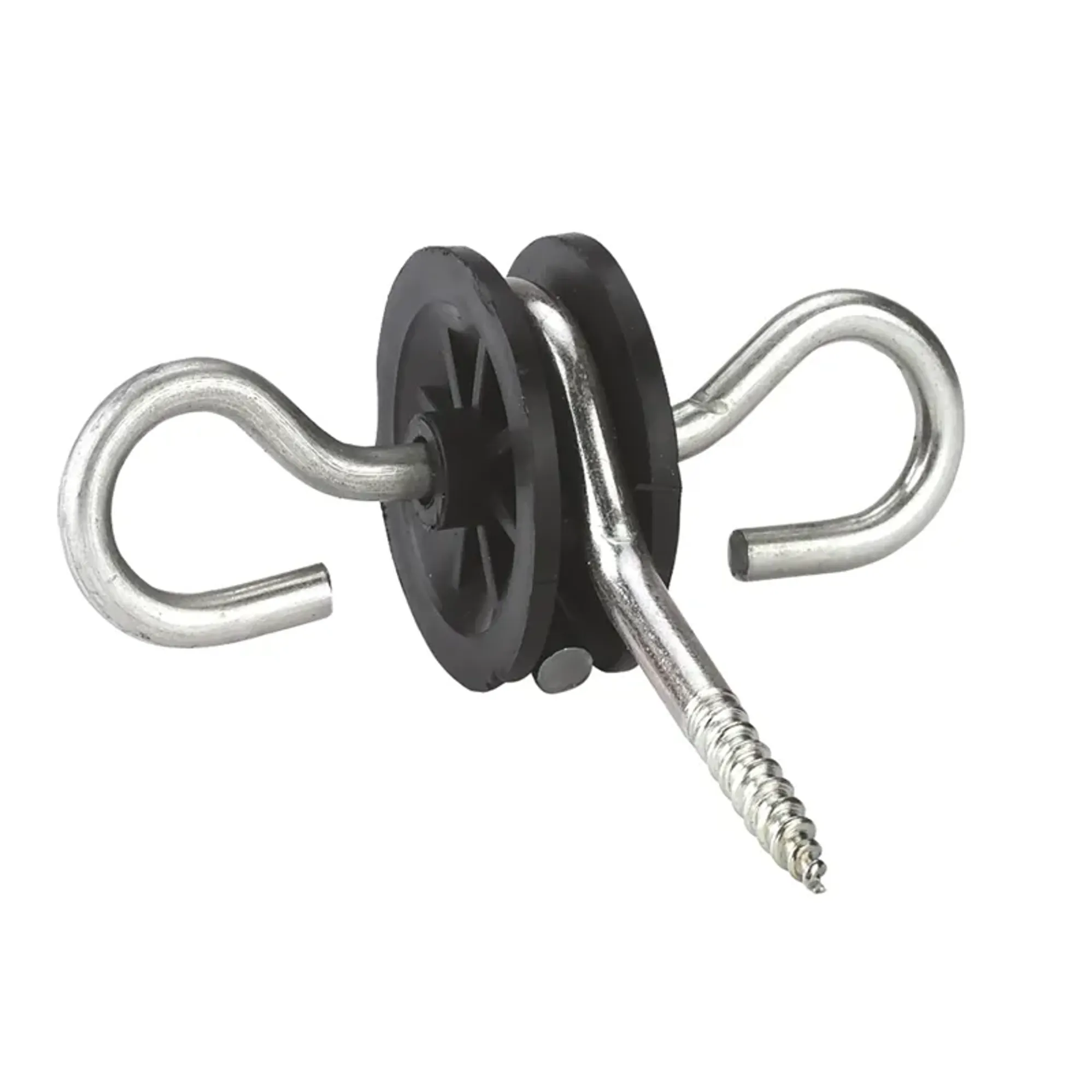 Loop Screw Post Corral Double Loop Insulator Wood Screw 6 Pack in Black