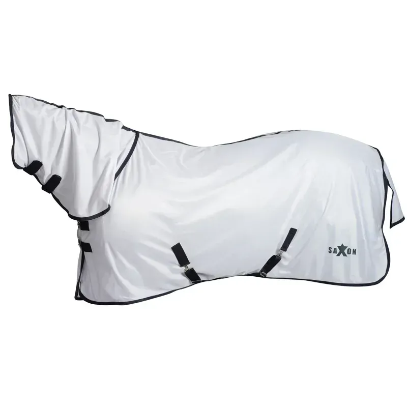 Saxon Mesh Combo Neck in White/Navy