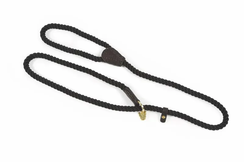 Digby and Fox Rope Slip Dog Lead in Black