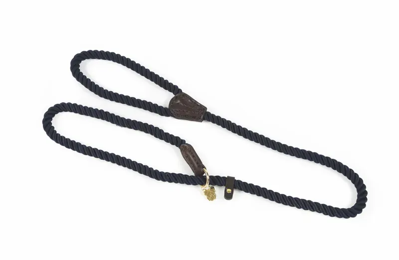Digby and Fox Rope Slip Dog Lead in Navy