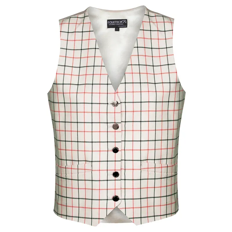 Equetech Classic Tattersall Check Waistcoat in Red/Black