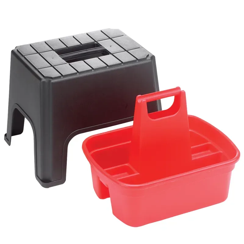 Lincoln Horse Care Accessories Step and Groom in Black/Red