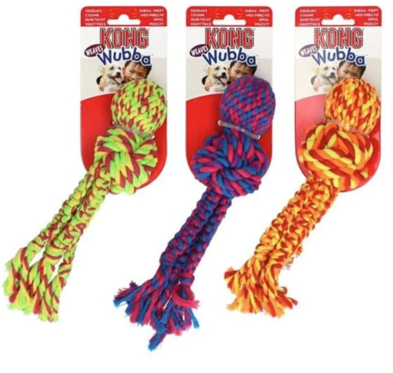 Kong Extra Large Wubba Weaves with Rope Colours - Assorted