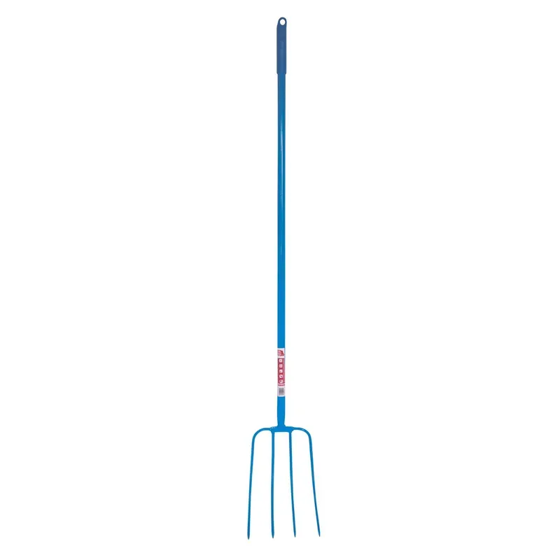 Red Gorilla Long Handle Manure Fork in Blue