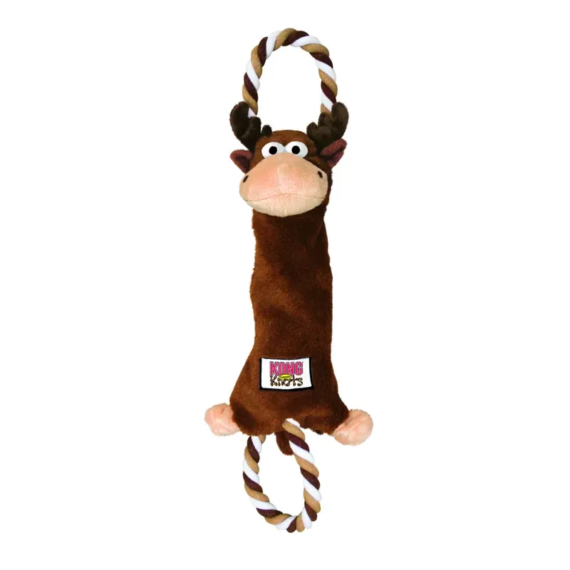 Kong TuggerKnots Moose Medium/Large Dog Toy in Brown