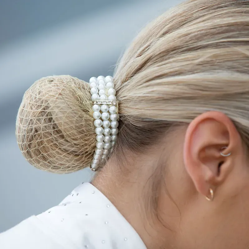 Equetech Triple Bun Ring Pearl Scrunchie