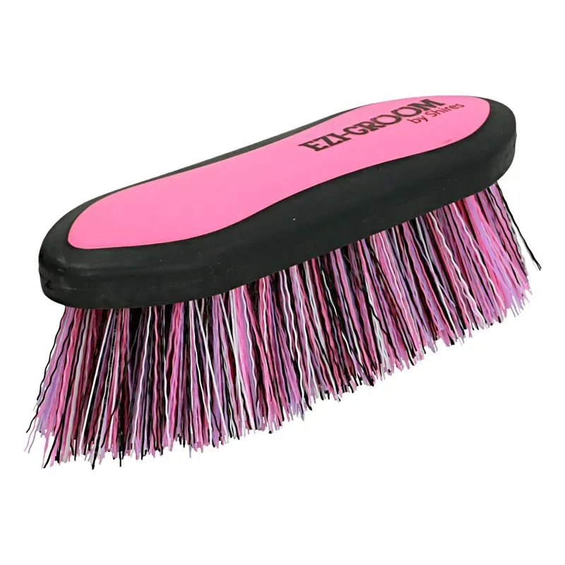 Shires Small Ezi-Groom Grip Dandy Brush In Bright Pink