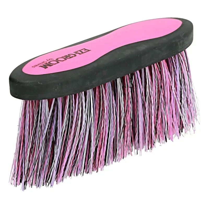 Shires Large Ezi-Groom Long Bristle Grip Dandy Brush In Bright Pink