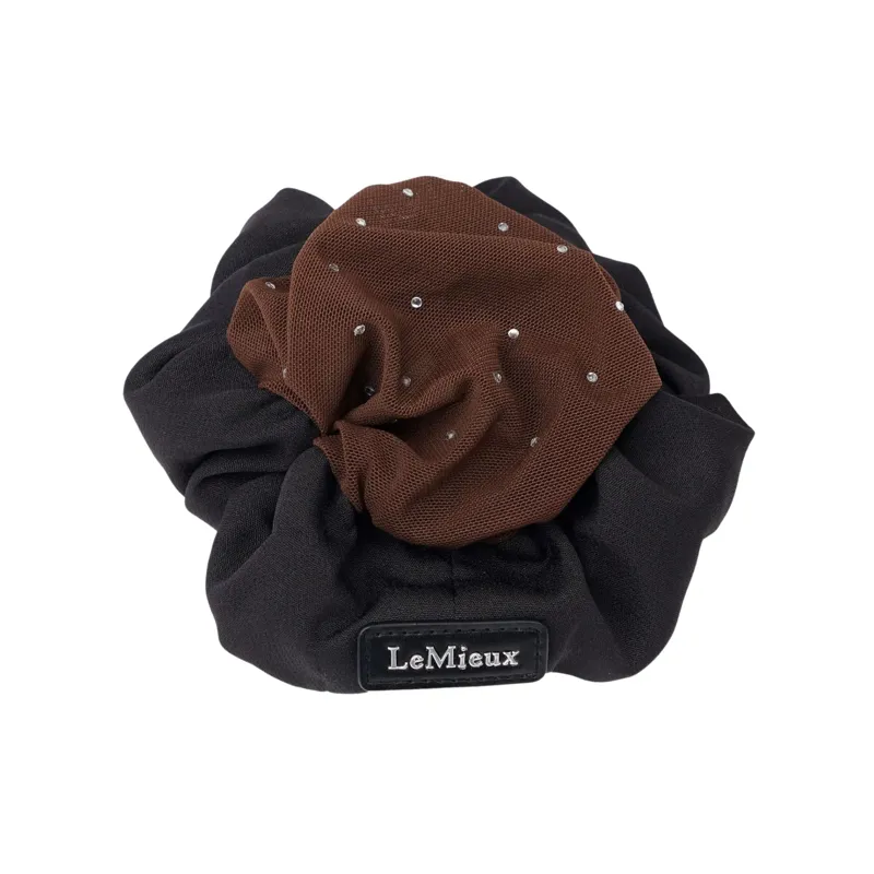LeMieux Scrunchie with Crystal Hair Net in Black and Brown
