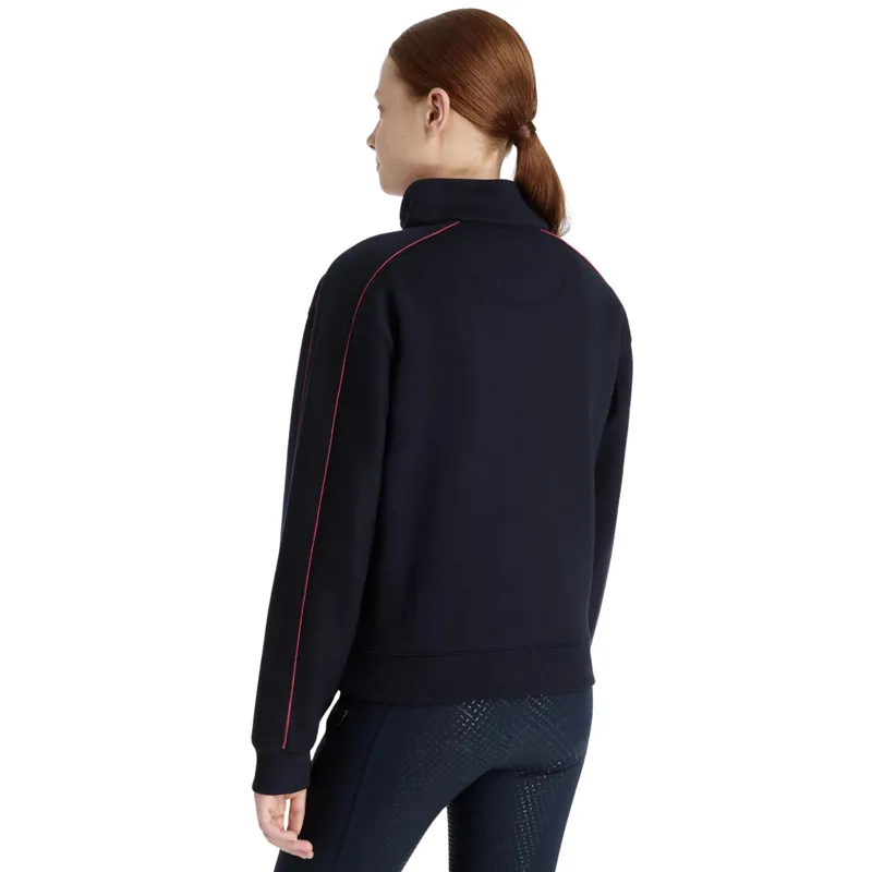 LeMieux Young Rider Kate Quarter Zip Sweat in Navy and Cranberry-1