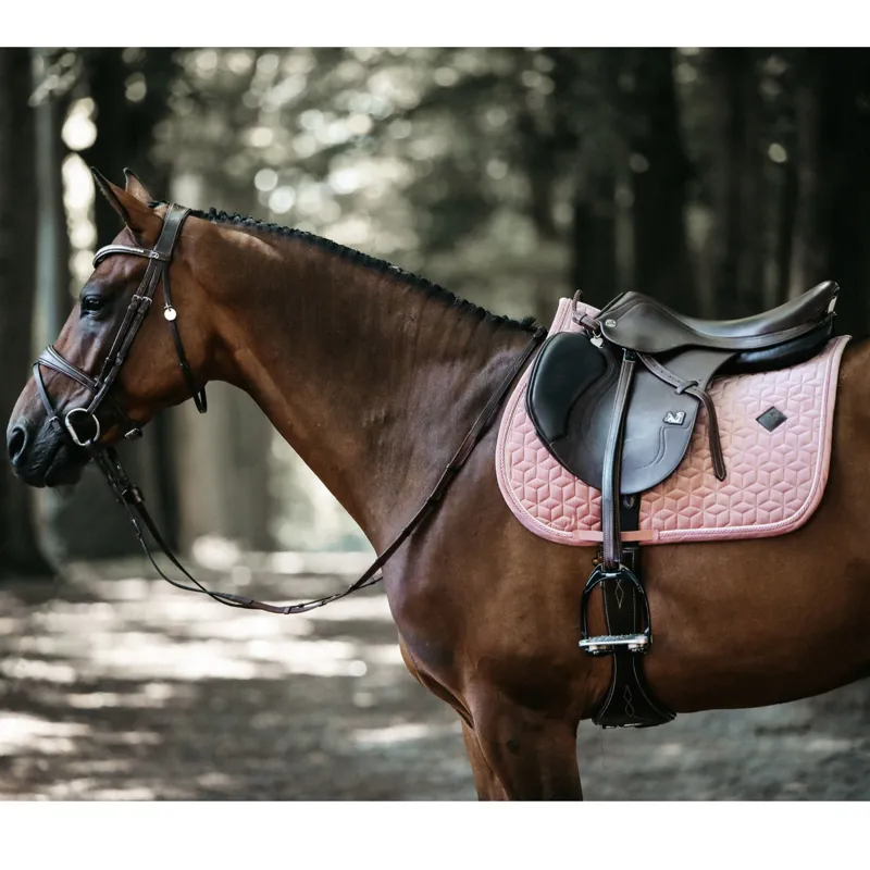 Kentucky Jumping Saddle Pad Velvet in Old Rose-1