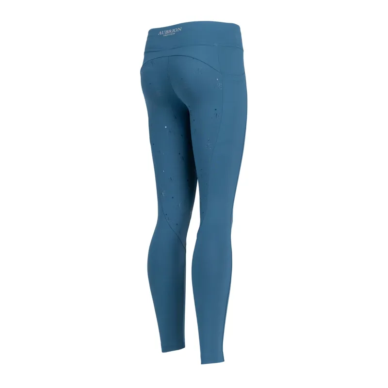 Aubrion Equestrian Riding Winter Tights Young Rider in Estate Blue-1