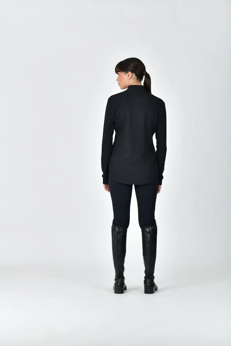 Weatherbeeta London Layer Long Sleeve Top In Black Marle-1