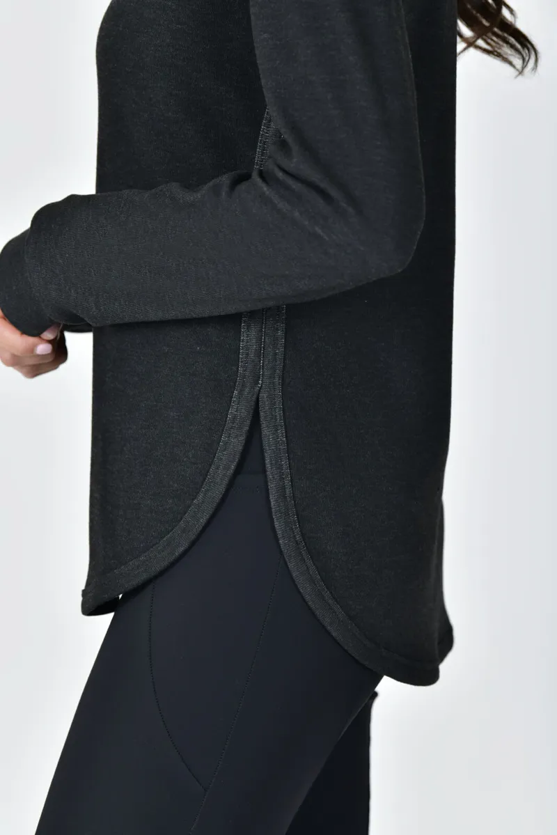 Weatherbeeta London Layer Long Sleeve Top In Black Marle-2