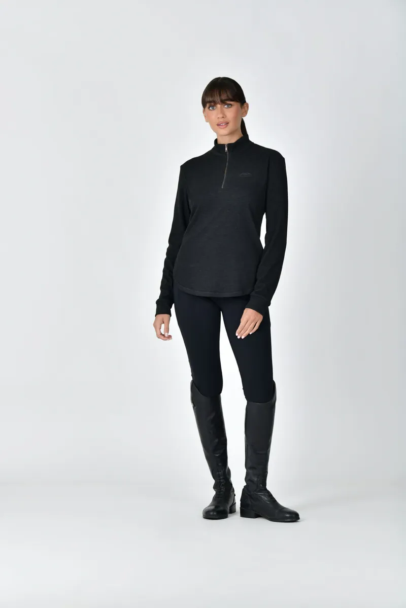 Weatherbeeta London Layer Long Sleeve Top In Black Marle