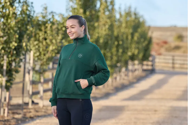 Dublin 1/4 Zip Fleece Pull Over In  Dark Emerald Green-2