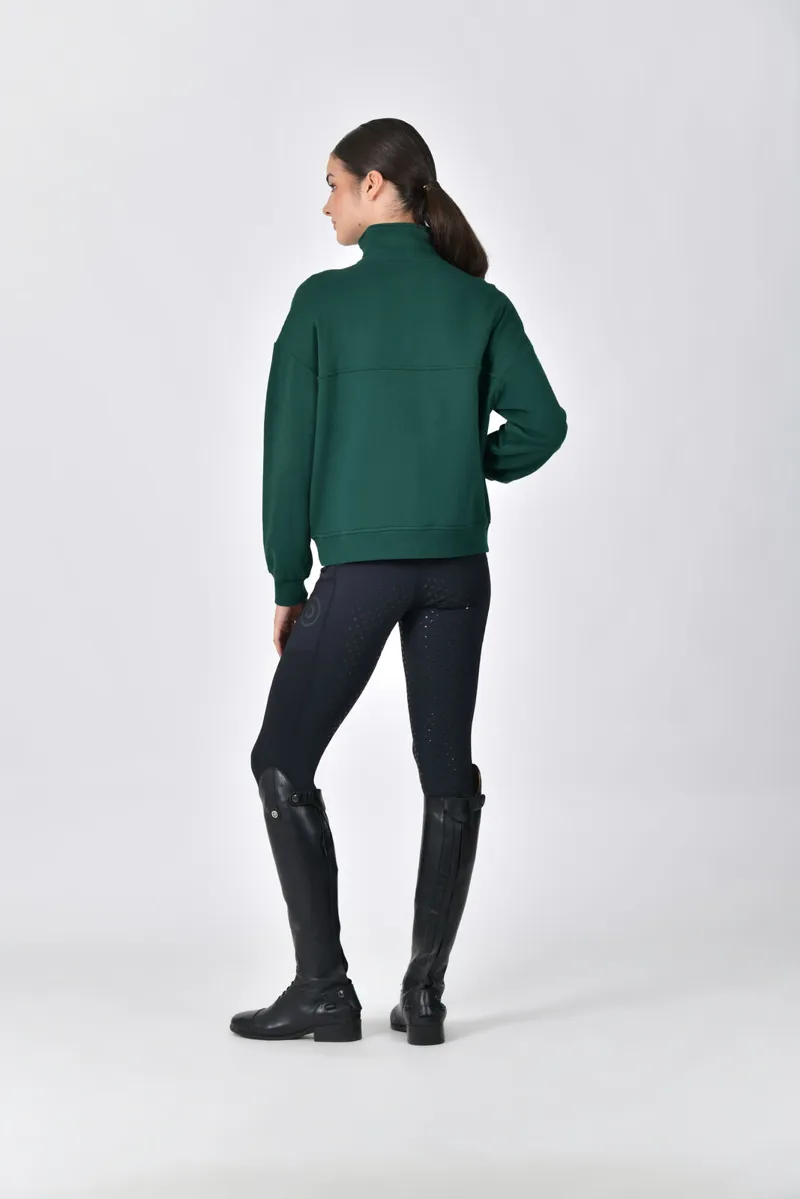 Dublin 1/4 Zip Fleece Pull Over In  Dark Emerald Green-1