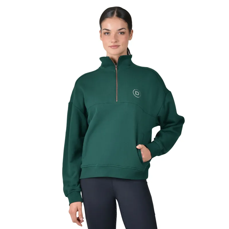 Dublin 1/4 Zip Fleece Pull Over In  Dark Emerald Green
