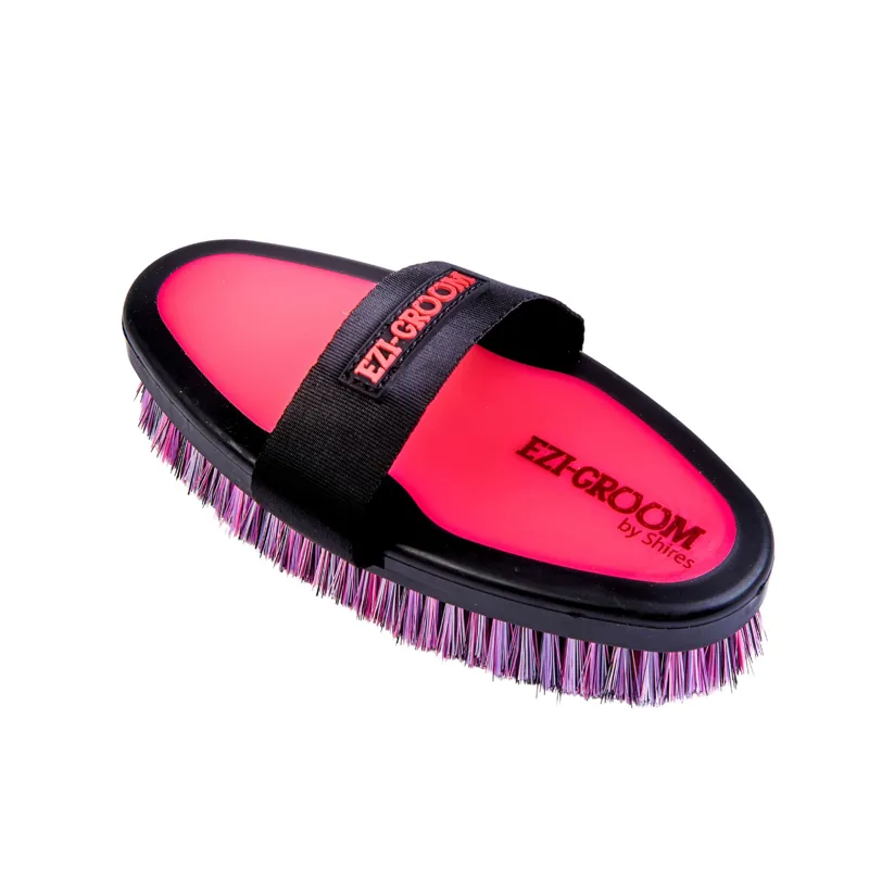 Shires Ezi-Groom Large Grip Body Wash Brush in Bright Pink-1