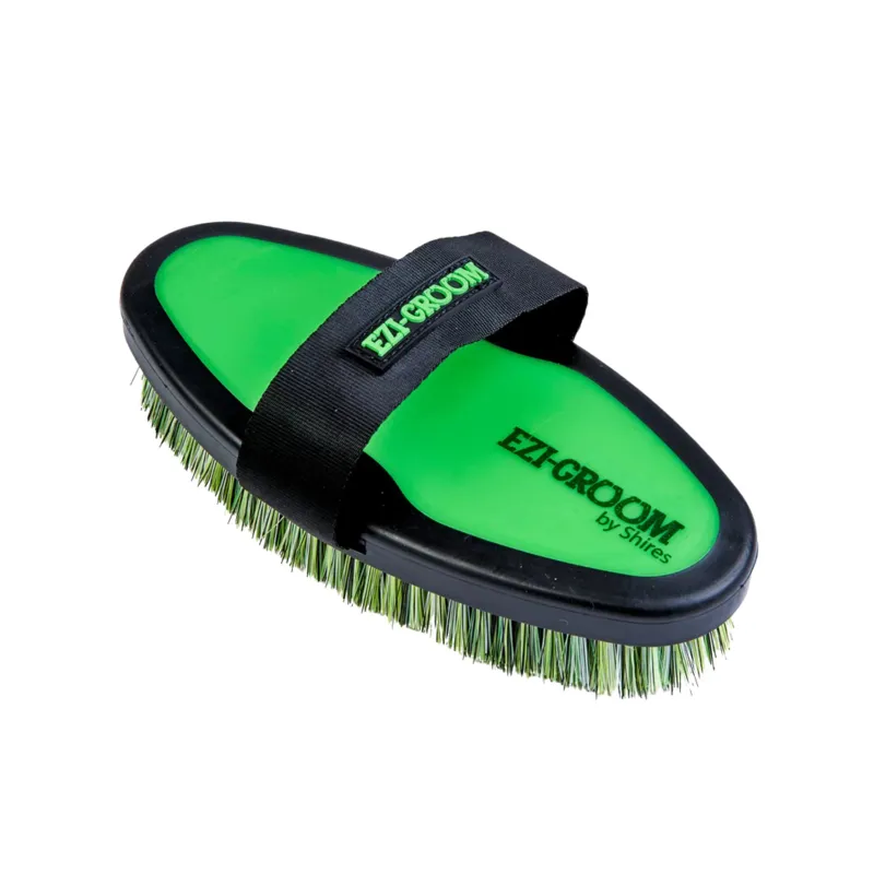 Shires Ezi-Groom Large Grip Body Wash Brush In Lime Green-1