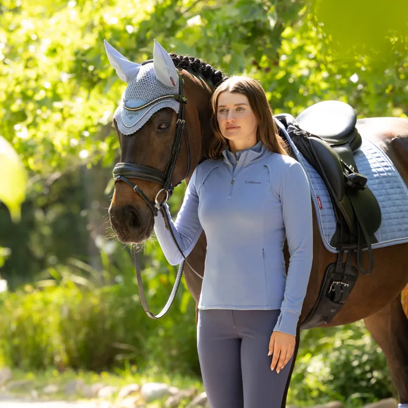 LeMieux Frances Quarter Zip Fleece in Powder Blue-4