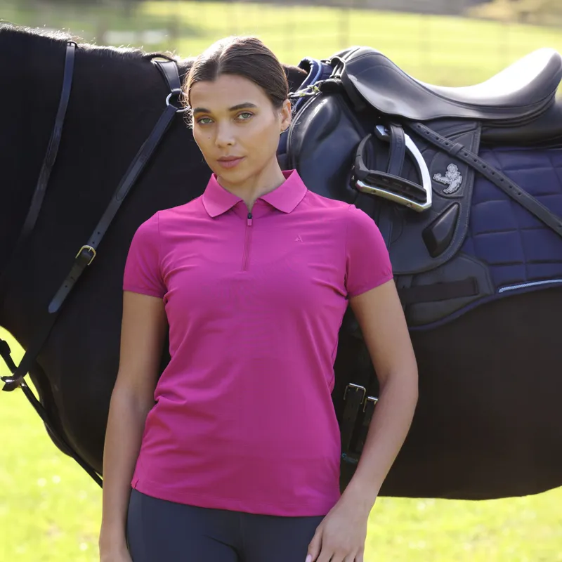Aubrion React Tech Polo in Fuchisa-3