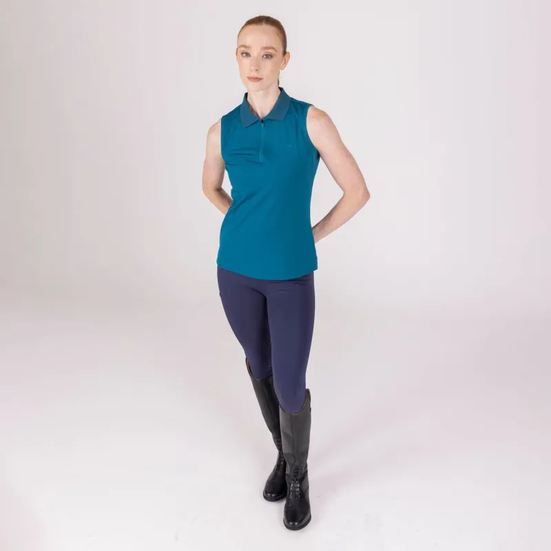 Aubrion React Sleeveless Tech Polo in Kingfisher-1