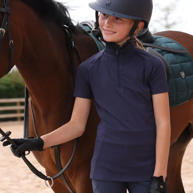 Aubrion React Young Rider Short Sleeve Base Layer in Midnight -2