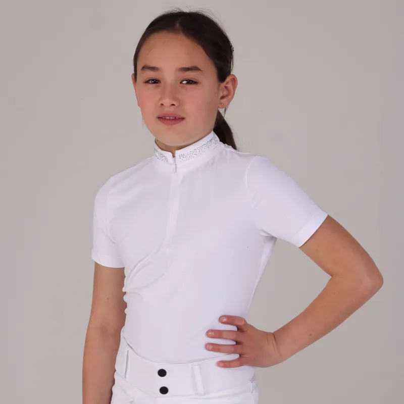 Aubrion Optima GX Young Rider Show Shirt in White -2