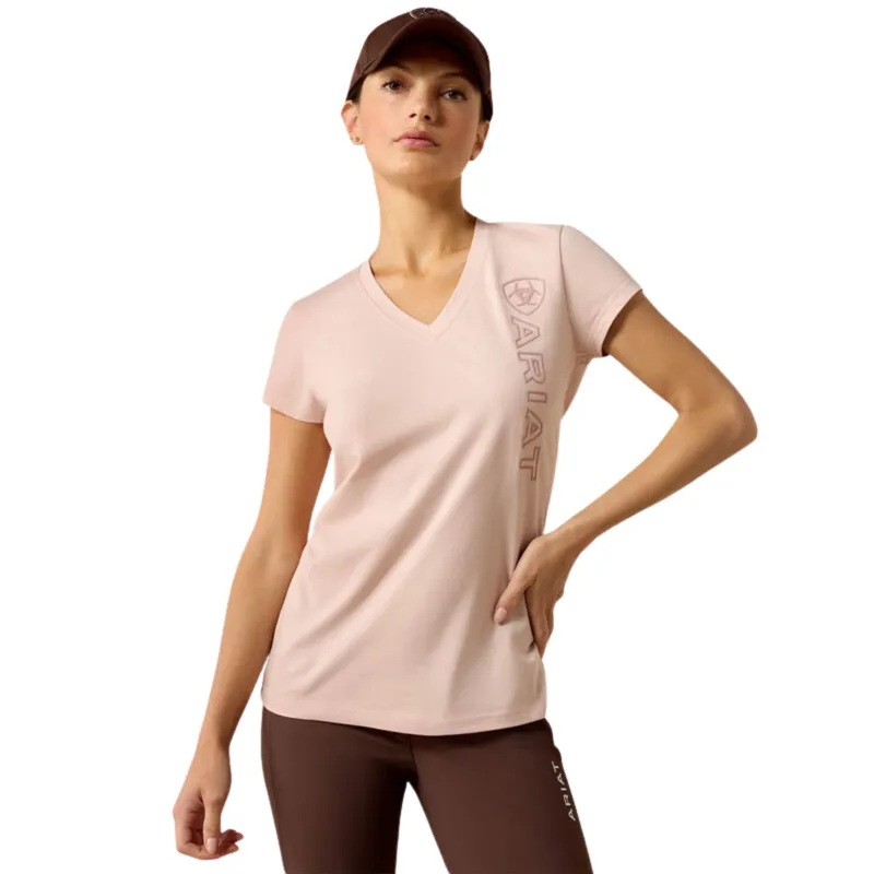 Ariat Vertical Logo Tee in Sepia Rose