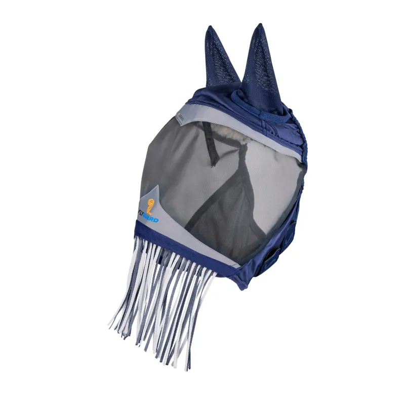 FlyGuard Pro Fine Mesh Fly Mask With Ears and Nose Fringe in Navy