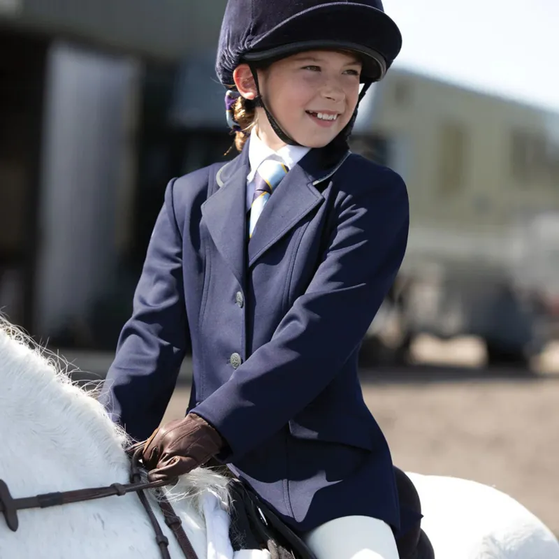 Equetech Junior Jersey Deluxe Competition Jacket in Navy-1