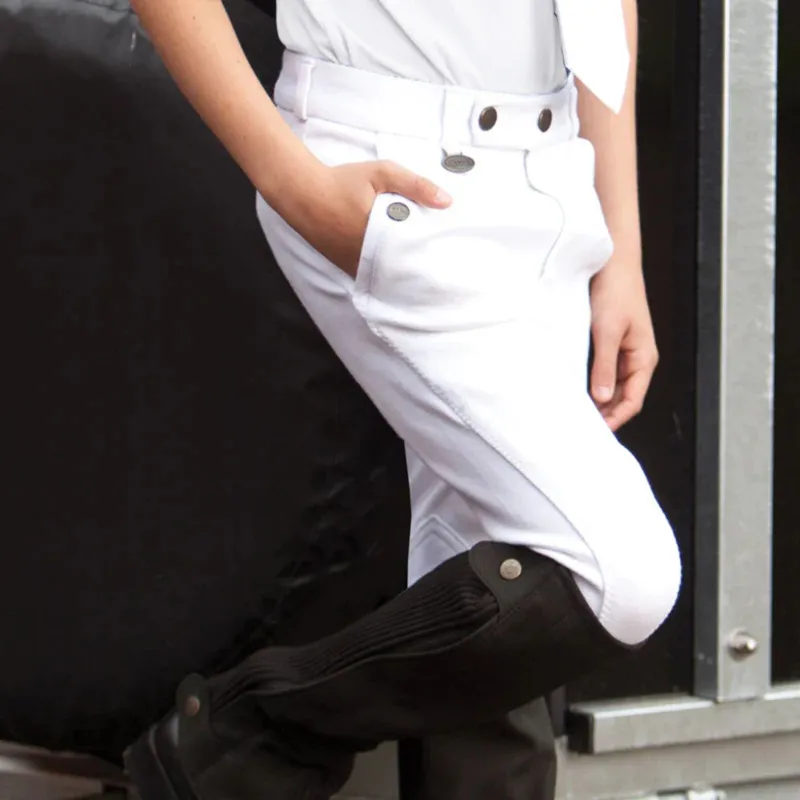 Equetech Boys Casual Breeches in White-1